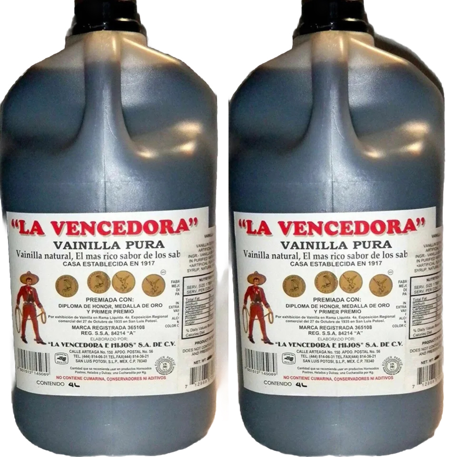2 X La Vencedora 1 Gallon Pure Mexican Vanilla Vainilla Extract From Mexico