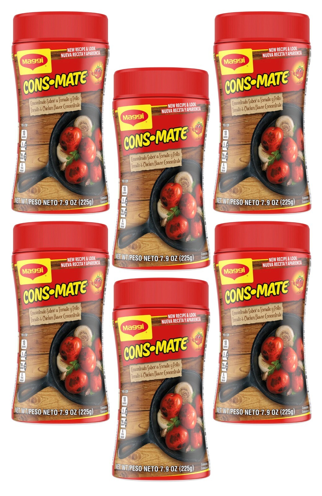 6 Pack Consomate Granulated Tomato and Chicken Flavor Concentrate Size 7.9 oz