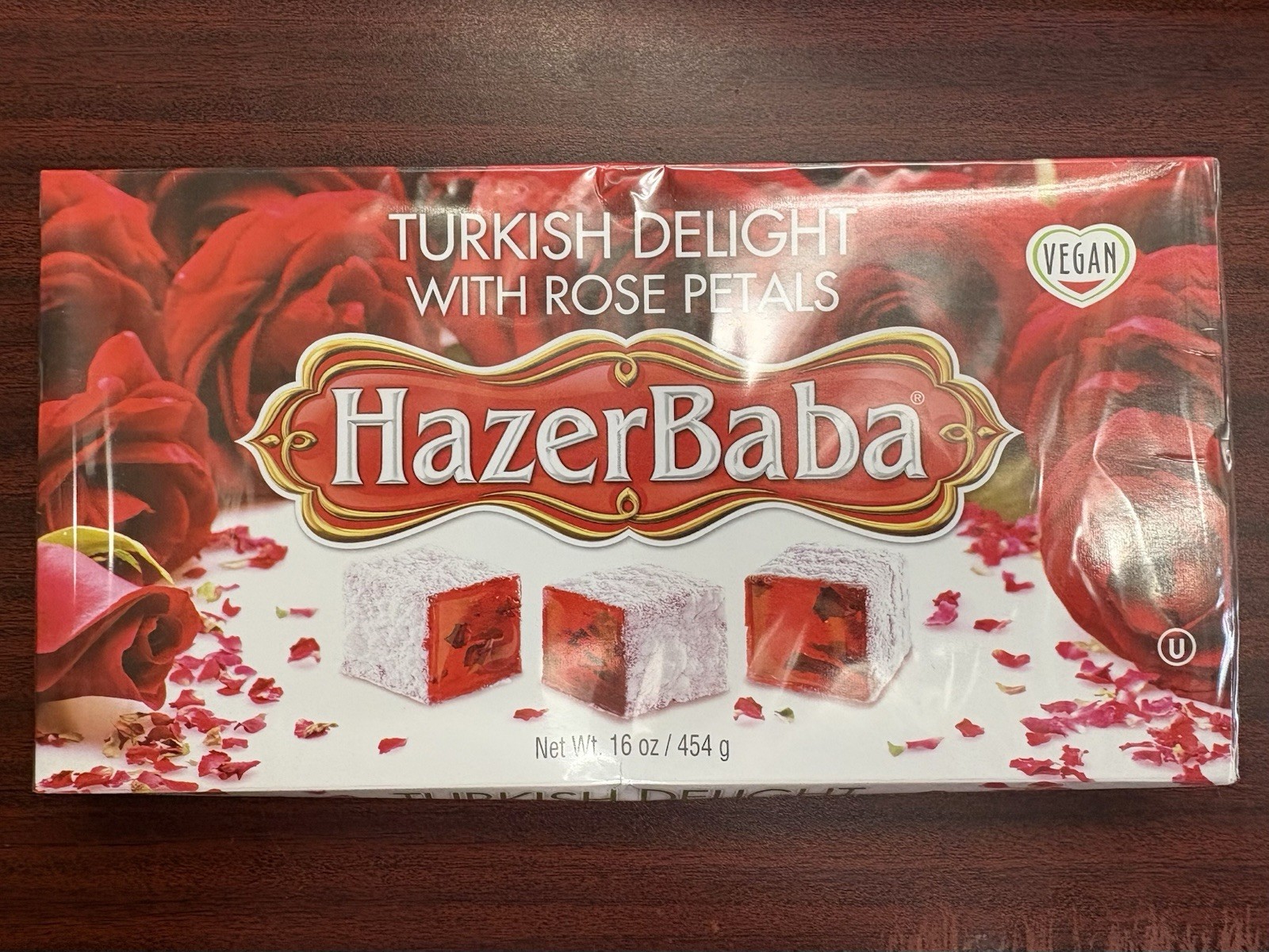 HazerBaba Turkish Delight with Rose Petals 16 oz/454 g VEGAN Resealable Bag
