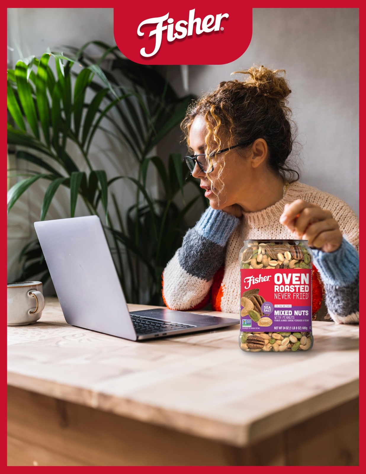 Fisher Oven Roasted Never Fried Mixed Nuts with 1.5 Pound (Pack of 1)