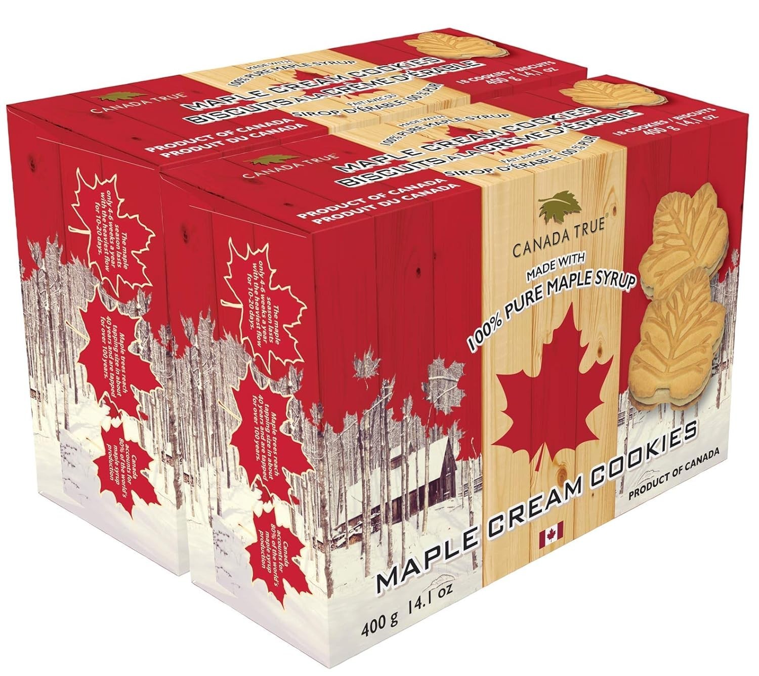 Canada True Premium Maple cream Cookies, 400g (2 pack) – FREE SHIPPING