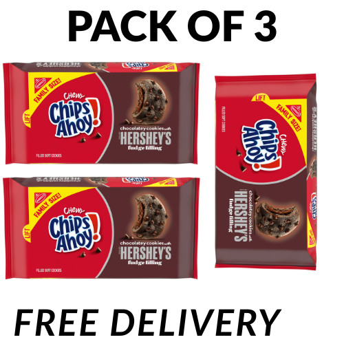 Chips Ahoy Chewy Cookies Hershey’s Fudge Filled 14.85 oz Family Size,Free Ship..