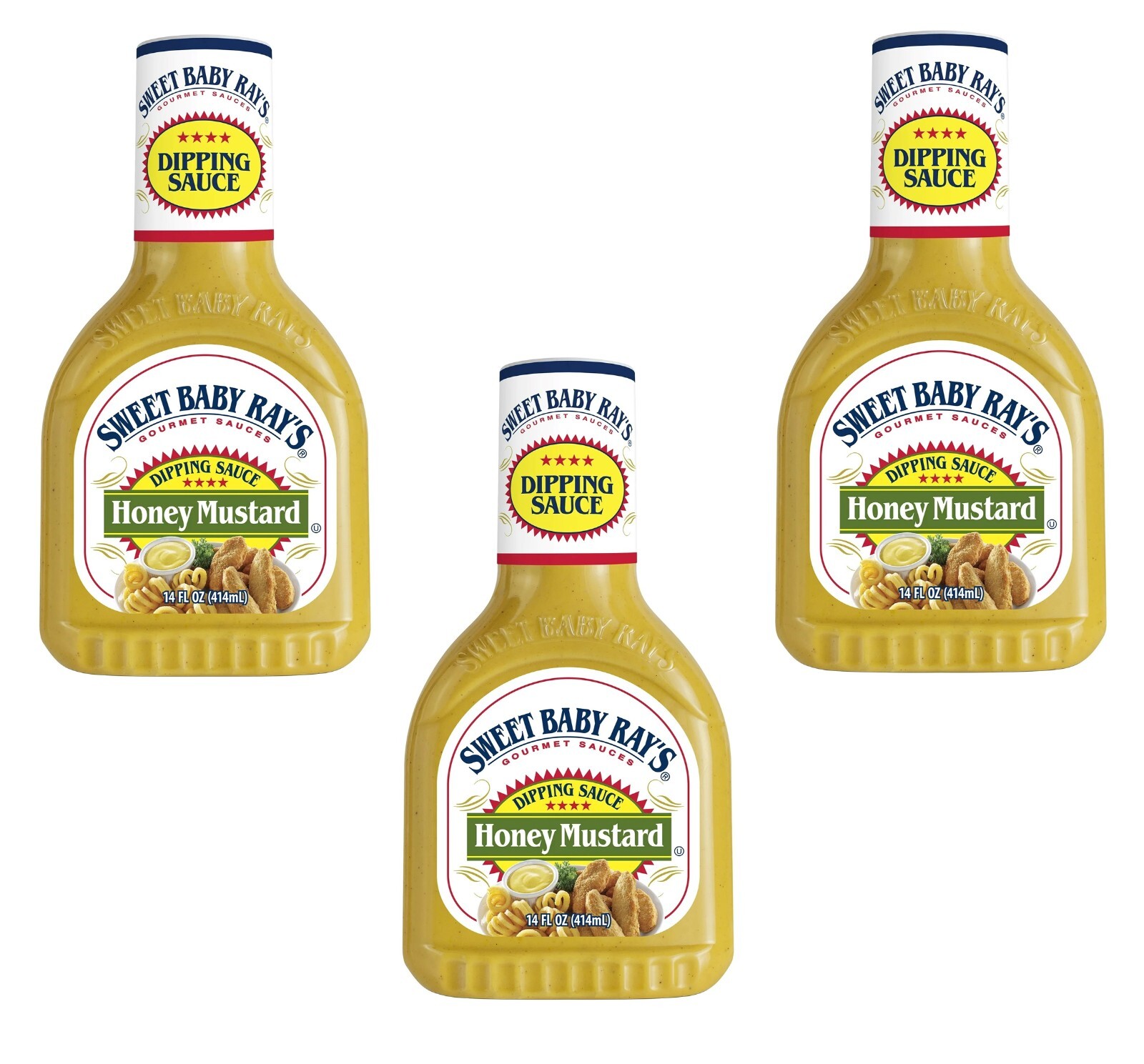 Sweet Baby Ray’s Honey Mustard Dipping Sauce – 3 Pack, Size 14 oz Bottles