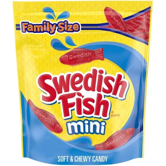 SWEDISH FISH Mini Assorted Soft & Chewy Gummy Candy, 1.8 Pound,