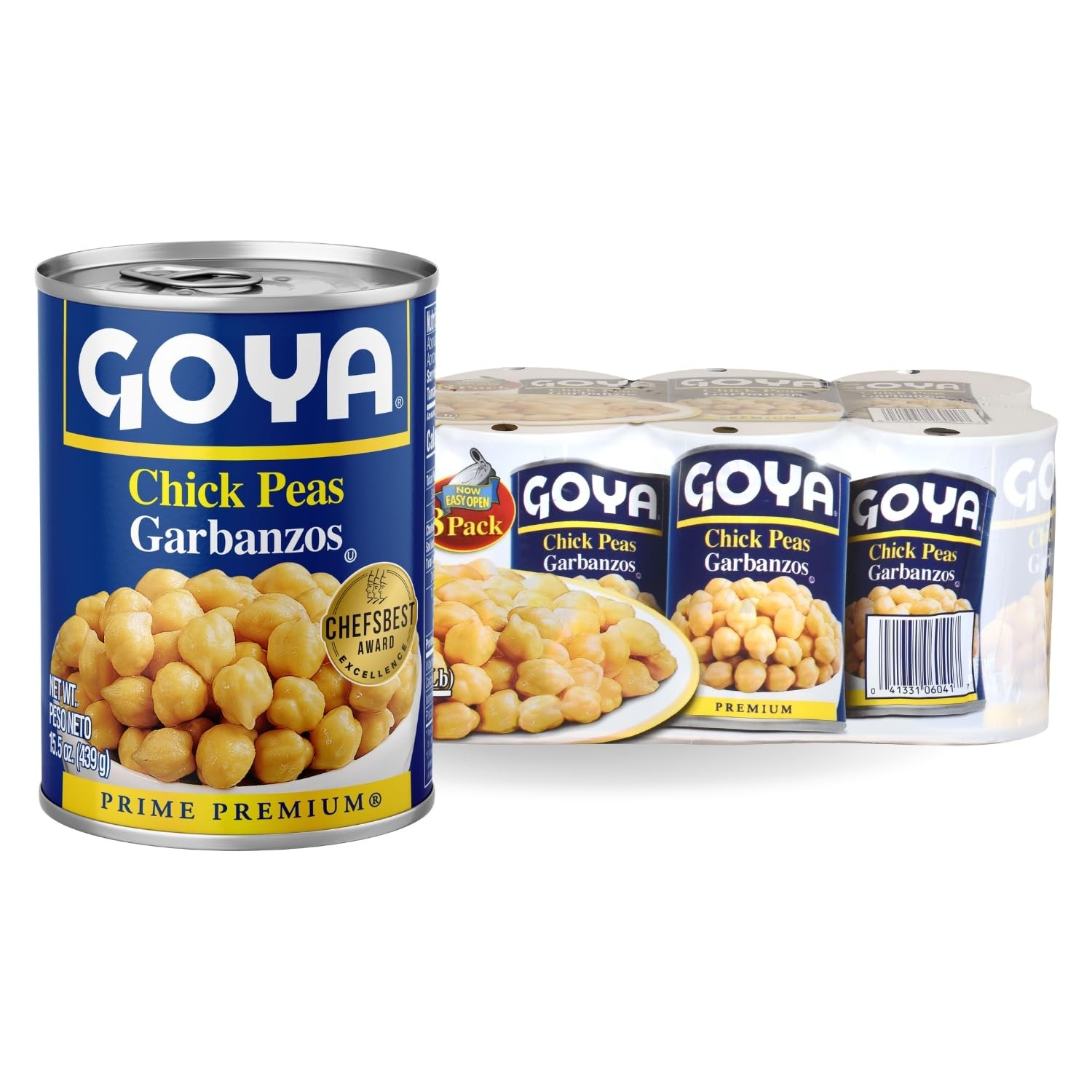 Goya Foods Chick Peas, Garbanzo Beans, Kosher & Gluten Free, 15.5 oz Pack of 8
