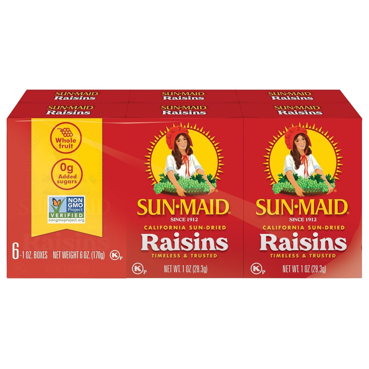 Nutritious California Dried Raisins – 6 Snack-Size Boxes for On-the-Go Families