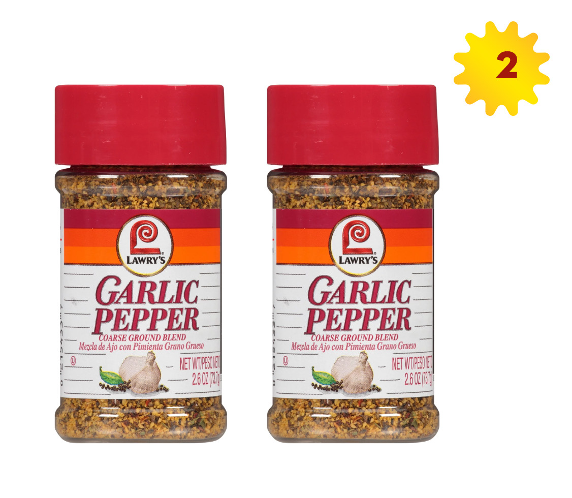 Lawry’s Kosher Garlic Pepper, 2.6 oz x 2 Bottles