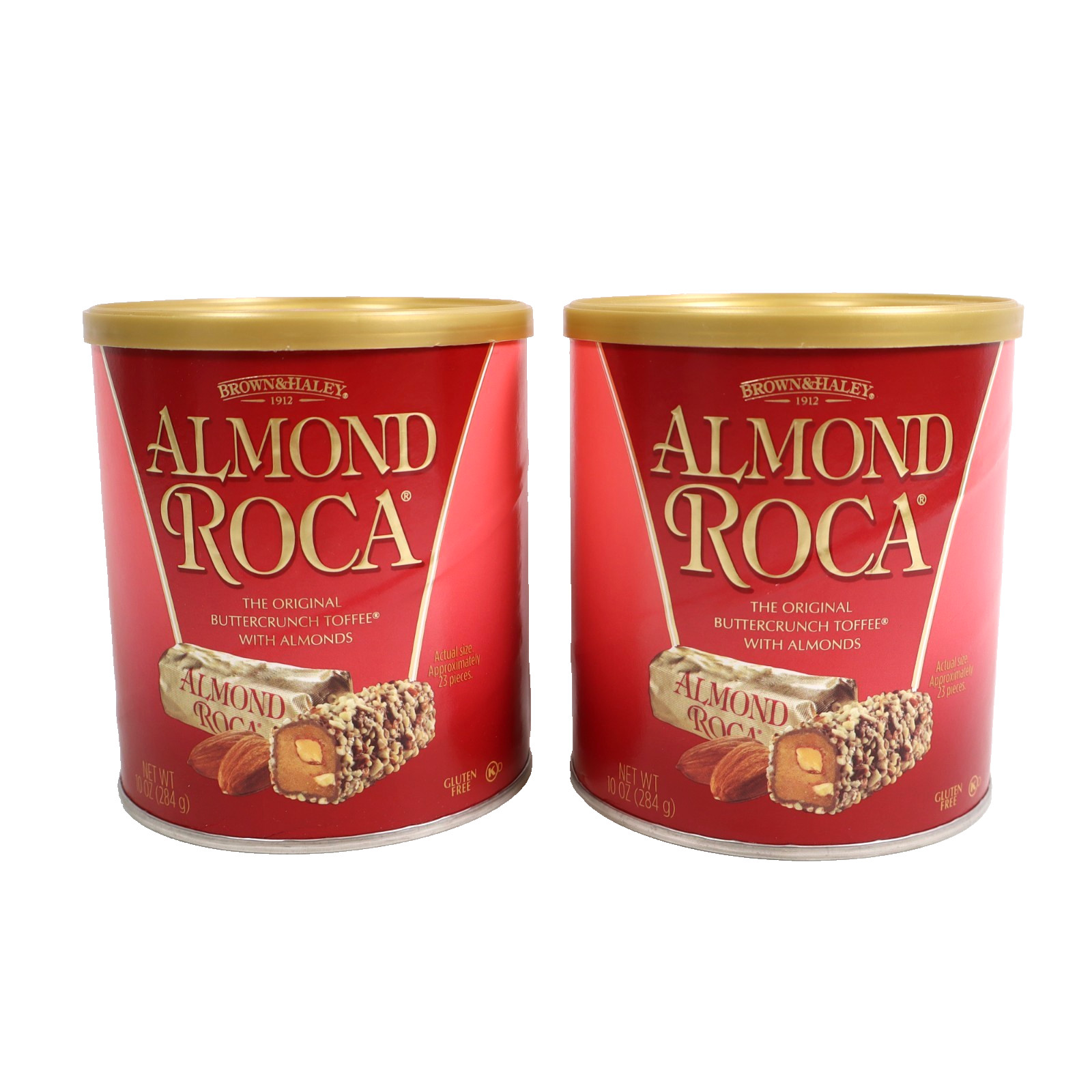2 PACK Almond Roca 10oz Chocolate Candy Canister Buttercrunch Toffee BB 02/2027