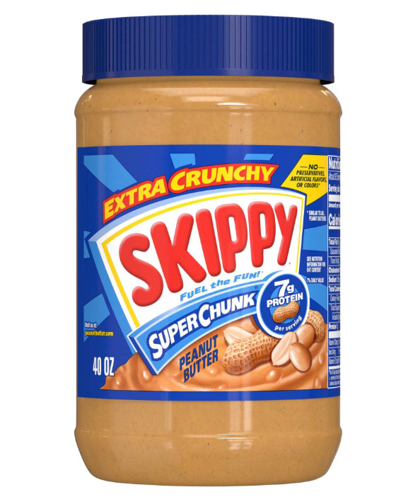 SKIPPY SUPER CHUNK Peanut Butter, 7 g Protein Per Serving, Shelf-Stable, 40 oz P
