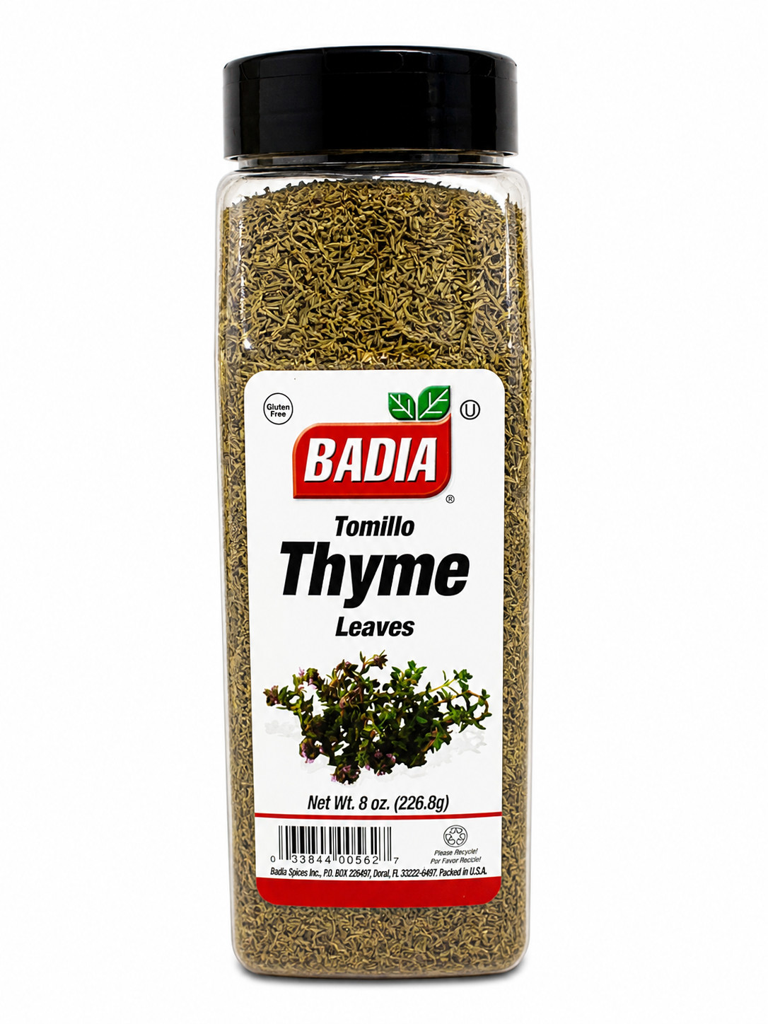 Badia Thyme Leaves 8 oz | Gluten Free | Tomillo | Dried Herb Seasoning/Pack 1