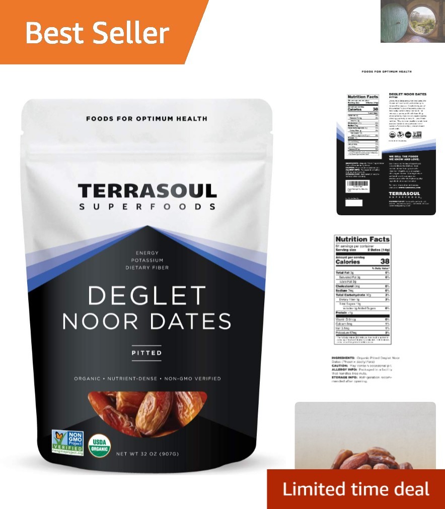 Natural Sweetener: 2 Lbs Organic Pitted Deglet Noor Dates for Lifestyle
