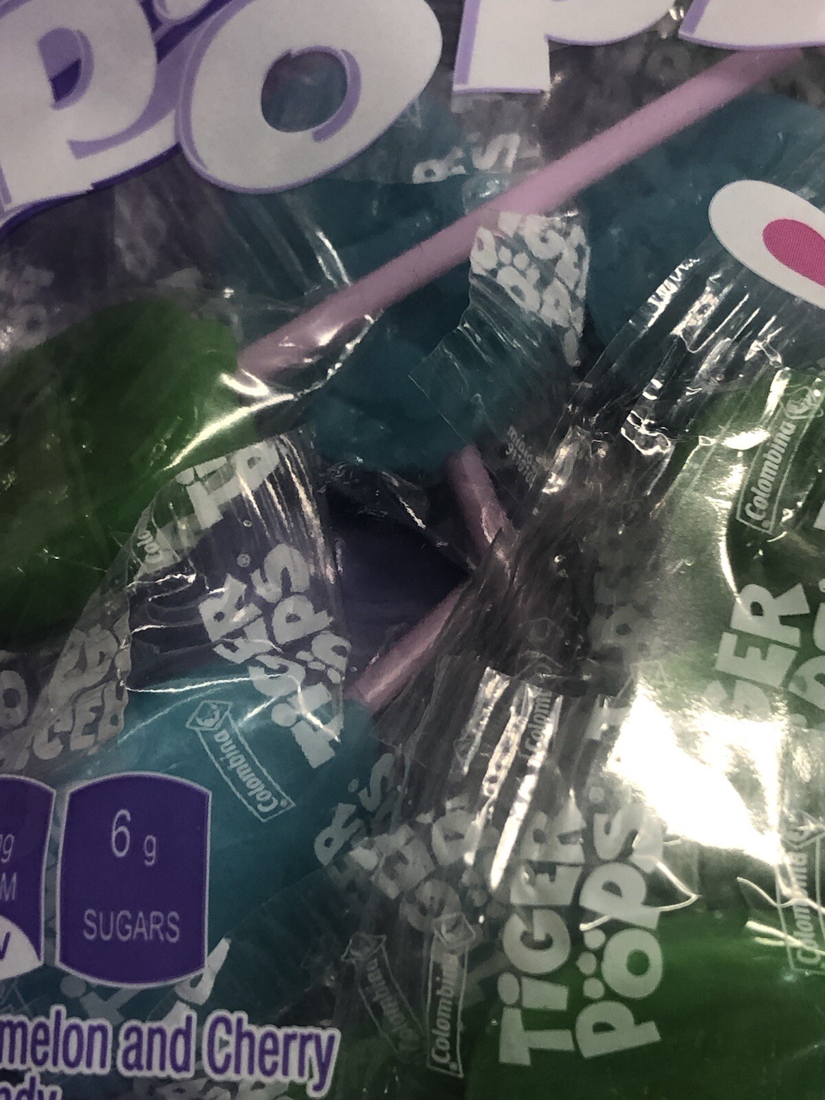 Colombina-Tiger Easter Blueberry/Cherry/Watermelon 22 Lollipops. 7oz See Below
