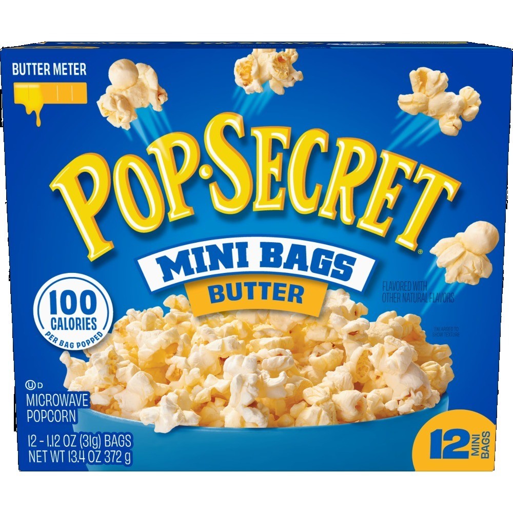 Microwave corn, 100 Calorie Butter Flavor, 1.1 oz Mini Bags, 12 Ct