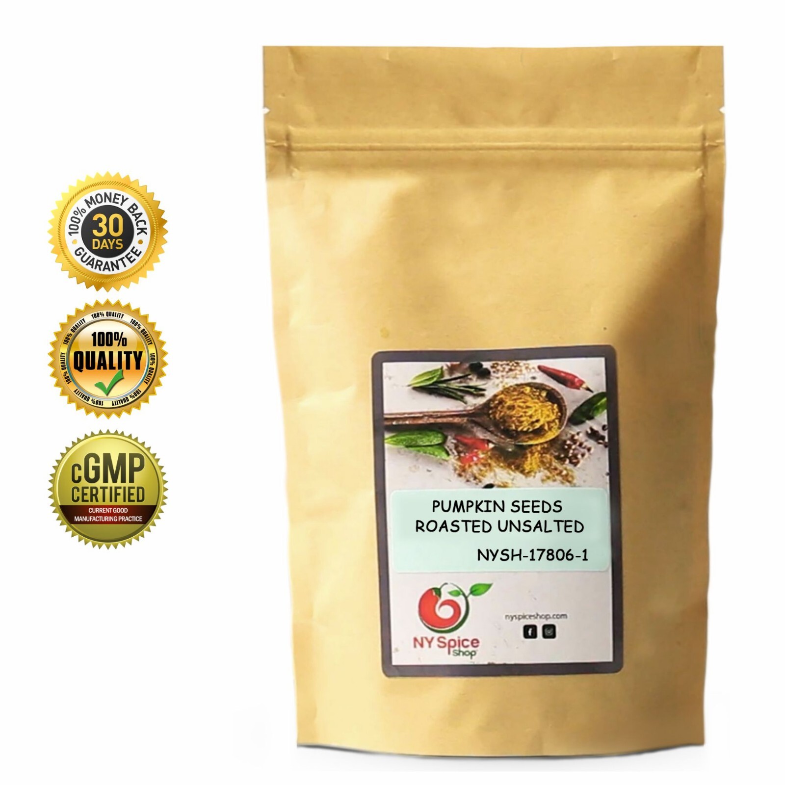 Pumpkin Seeds Roasted & Unsalted in Shell Premium Quality Weight 4oz-5lb