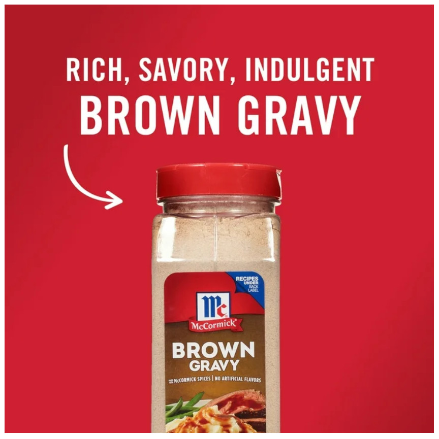 McCormick No Artificial Flavors Brown Gravy Seasoning Mix Bottle, 21.0 oz Bottle