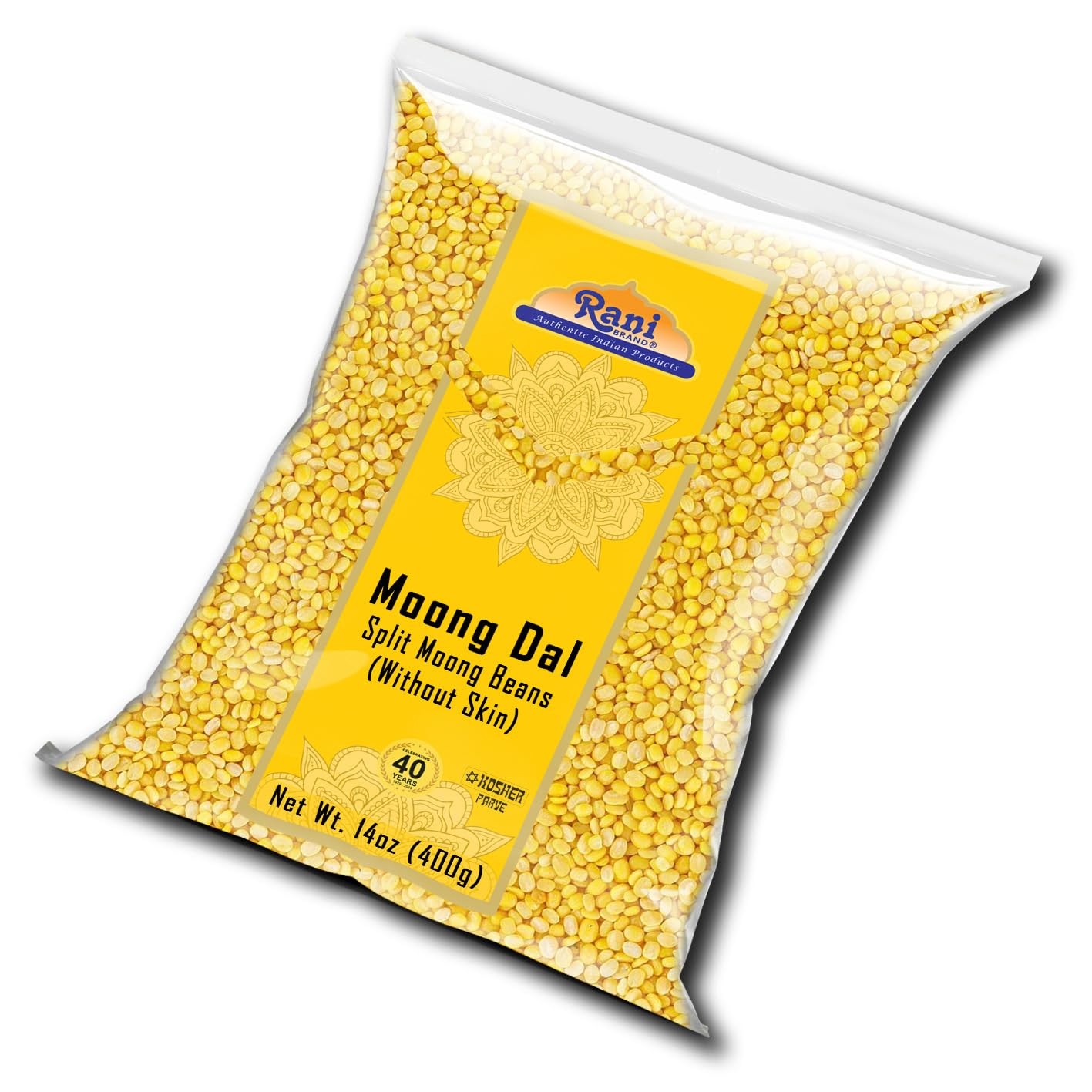Rani Moong Dal (Split Mung Beans Without Skin) Lentils 14 Ounce (Pack of 1)