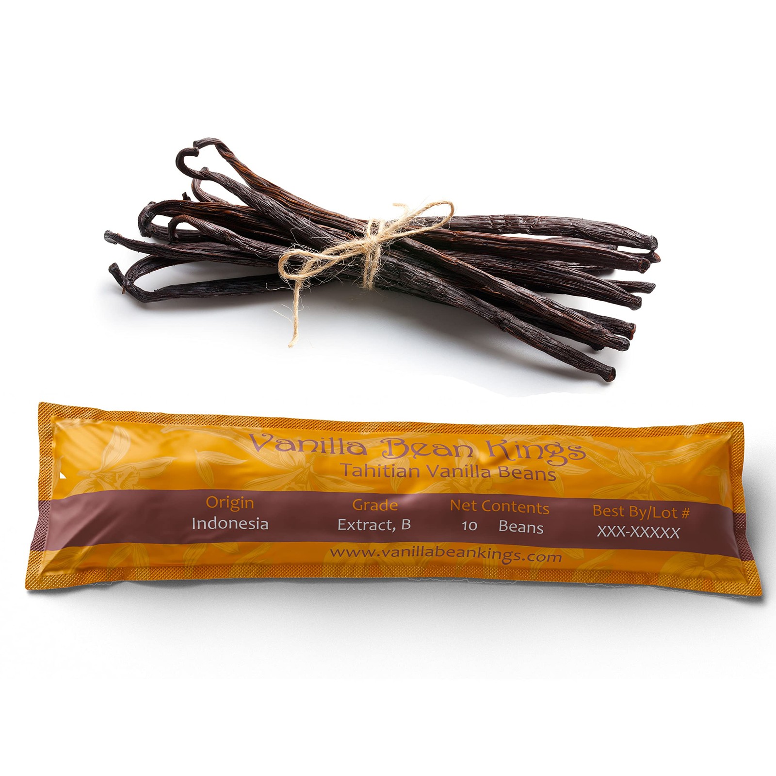 10 Vanilla Beans – Whole Extract Grade B Pods 10 Count, Black / Dark Brown