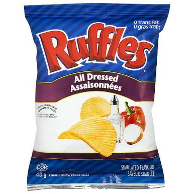 Lay’s Ruffles Potato Chips, All Dressed, 40 Grams/1.4 Ounces – 24 Pack