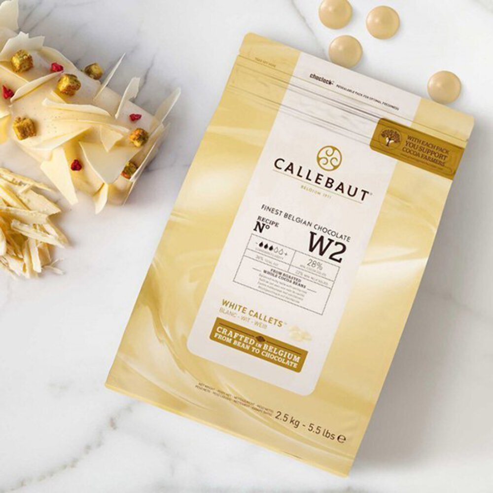 Callebaut W2 28% White Belgian Chocolate Callets Wafers