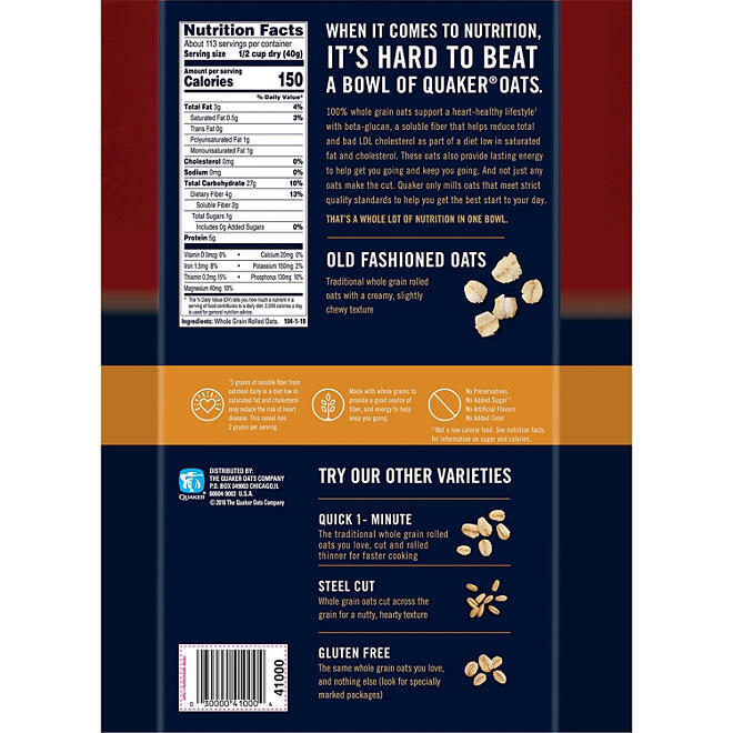 2 PACK – Quaker Oats Old Fashioned Oatmeal, 10 lbs (Total 20 lbs)