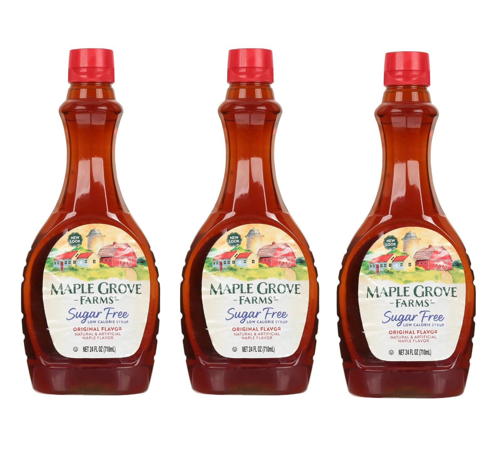 Maple Grove Farms Sugar-Free Maple Flavor Syrup Kosher Gluten-Free, 24 oz 3-Pack