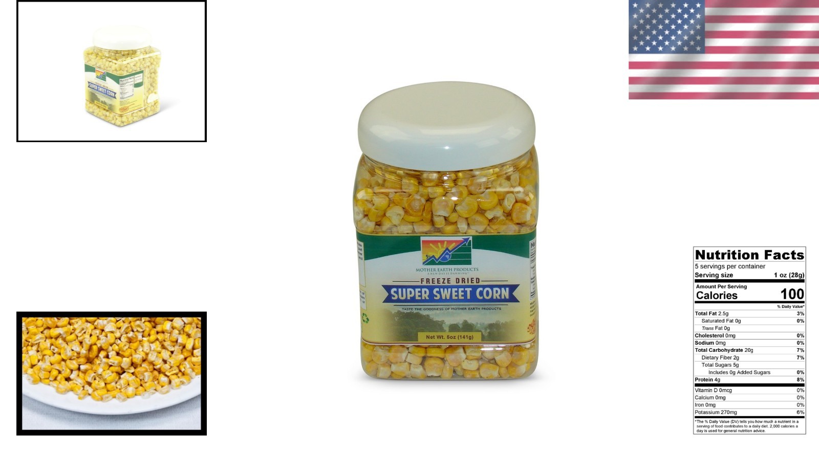 5 Oz Freeze Dried Corn, Non-GMO & Gluten Free for Lasting Freshness