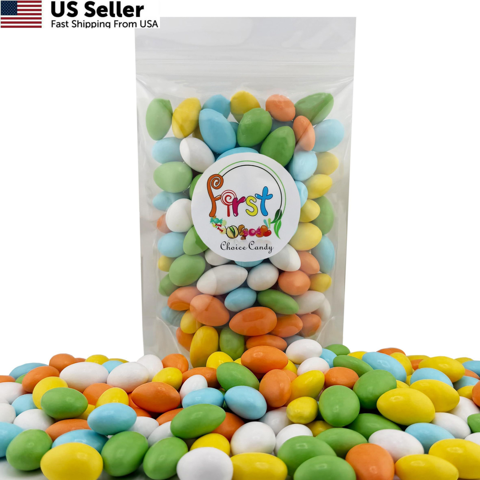FirstChoiceCandy Jordan Almonds 1 Pound (Pack of 1), Assorted Pastel Colors