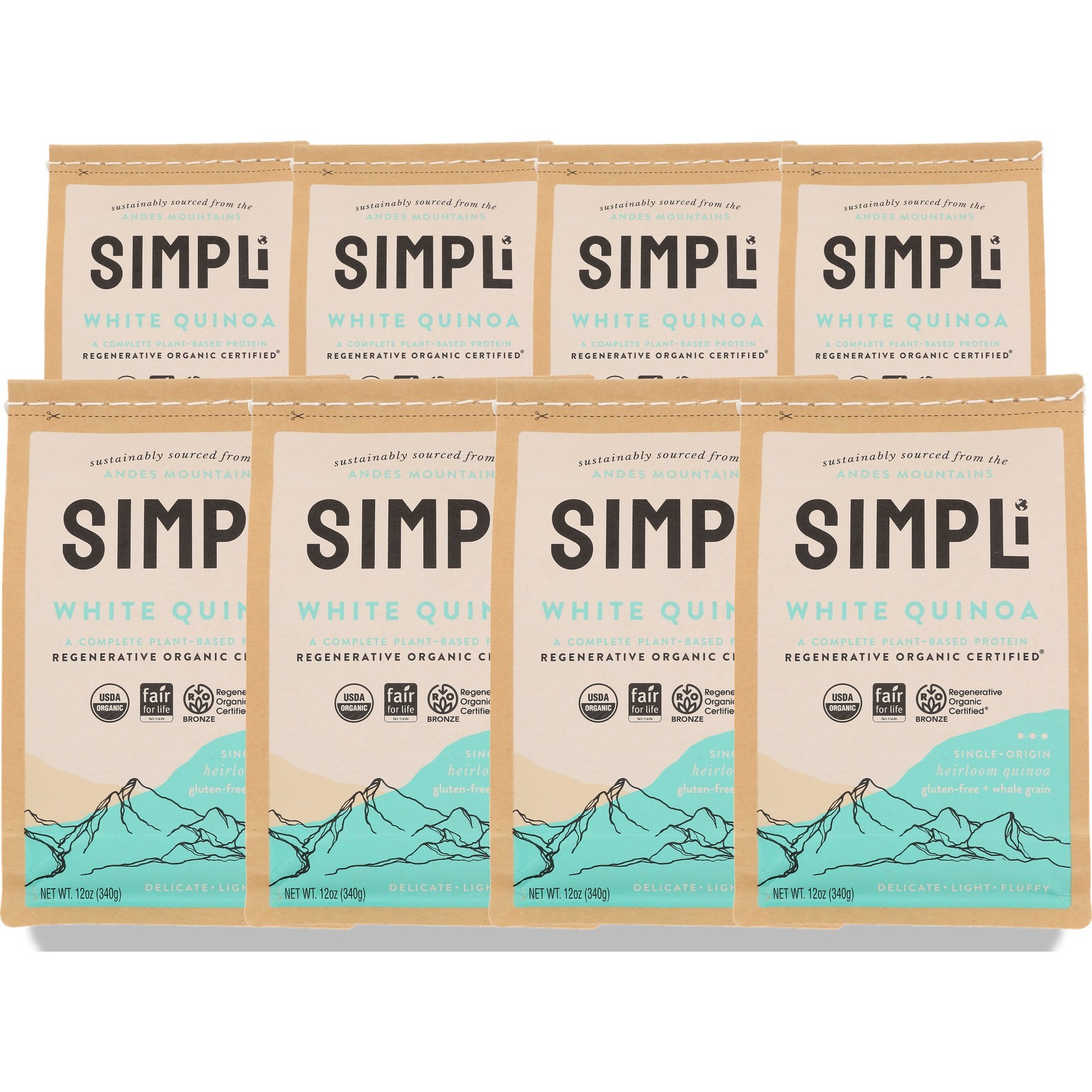 Simpli Organic White Quinoa Gluten-Free 12 Oz 8 Pack