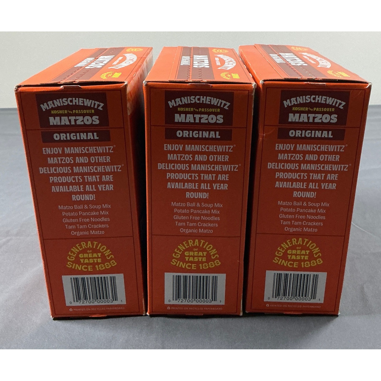 Manischewitz Original Matzos 16oz Passover Matzo Crackers Lot of 3 Boxes