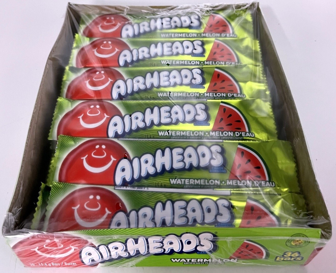 Airheads Watermelon Box 36 Bars Candy Bulk Candies Taffy Airhead Air Head Melon