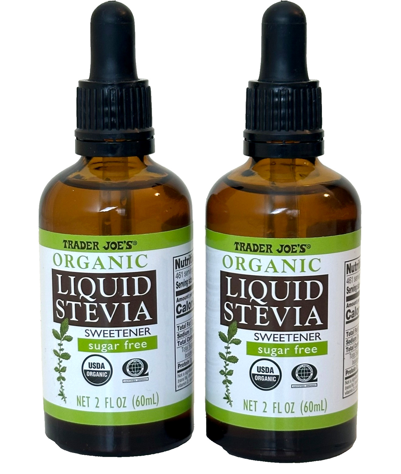 2 Pack Trader Joe’s Organic Liquid Stevia Sweetener Sugar-Free 2oz Vegan EXP2028