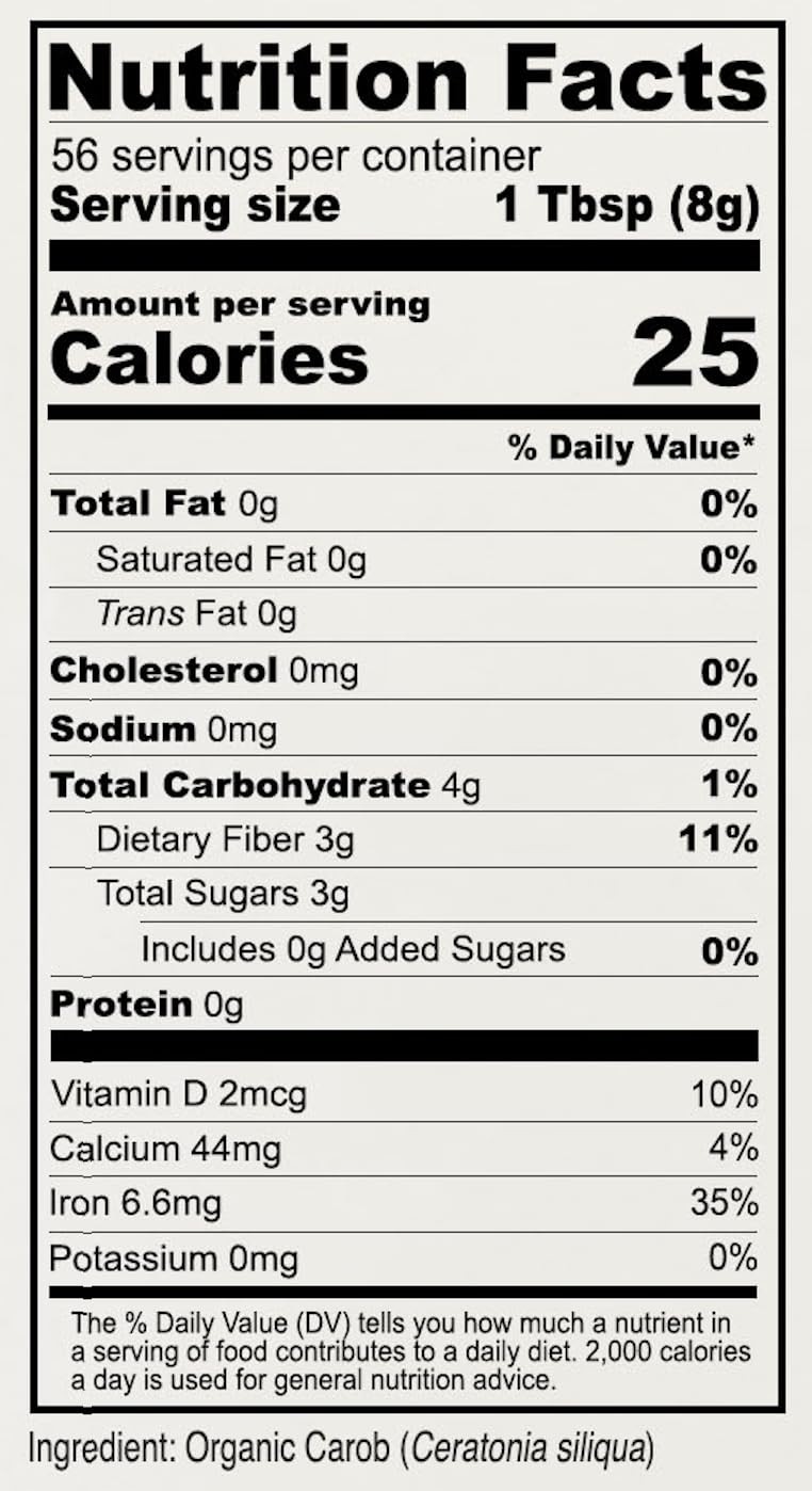 Anthony’s Organic Carob Powder, 1 lb, Gluten Free, Non 1 Pound (Pack of 1)