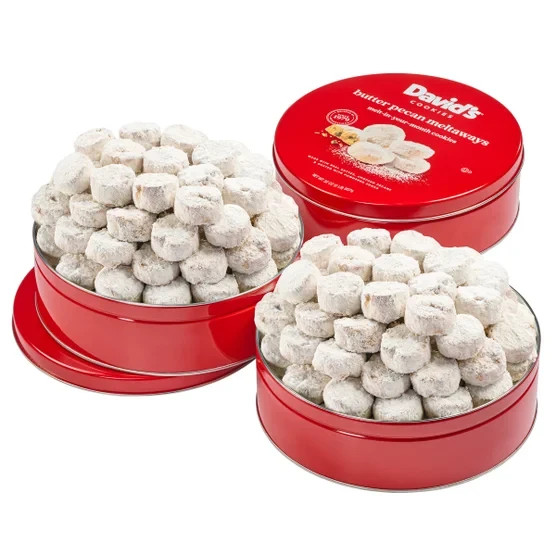 DAVID’S COOKIES BUTTER PECAN MELTAWAYS DAVIDSCOOKIES HOLIDAY GIFTS 3 TINS 6 LBS!