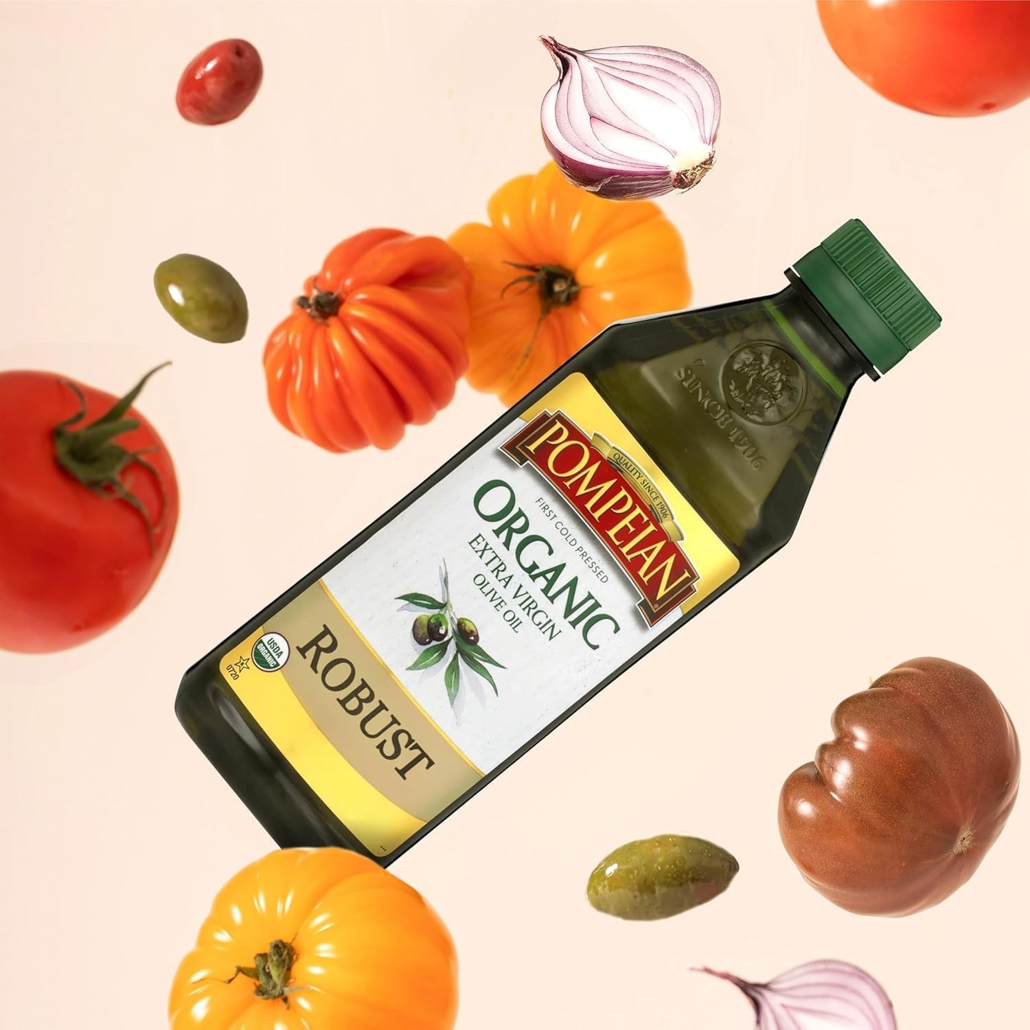 Organic EVOO Extra Virgin Olive Oil Robust Cold Pressed Polyphenols 16oz Bottle