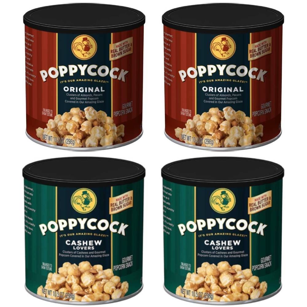 Orville Redenbachers POPPYCOCK Cashew Lovers & Original 10.5 Oz. 4 PACK
