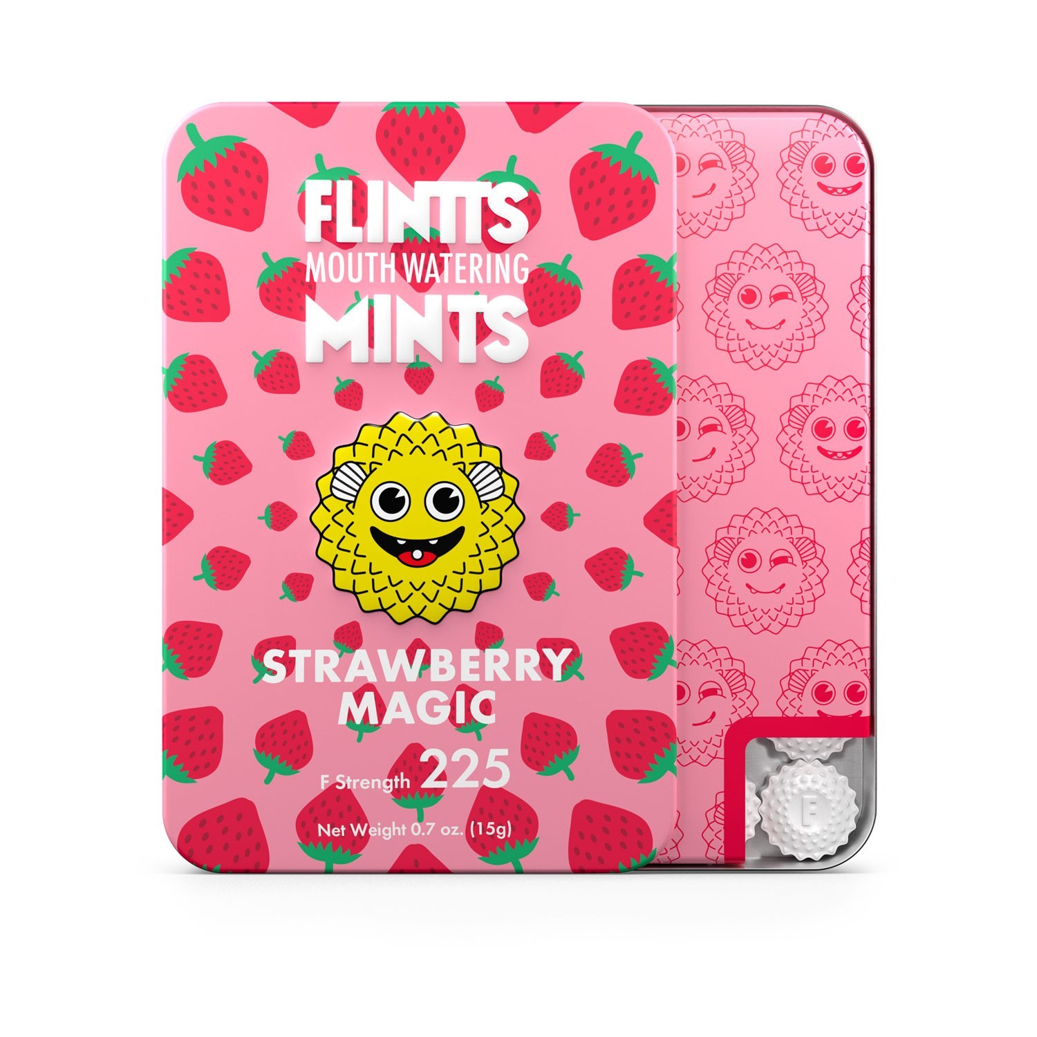 Flintts Mints STRAWBERRY MAGIC creamy Dry Mouth Watering Mints F strength 225