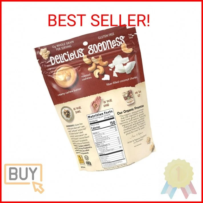 Nature’s Path Organic Coconut & Cashew Butter Granola, 11 oz (Pack of 1), Gluten