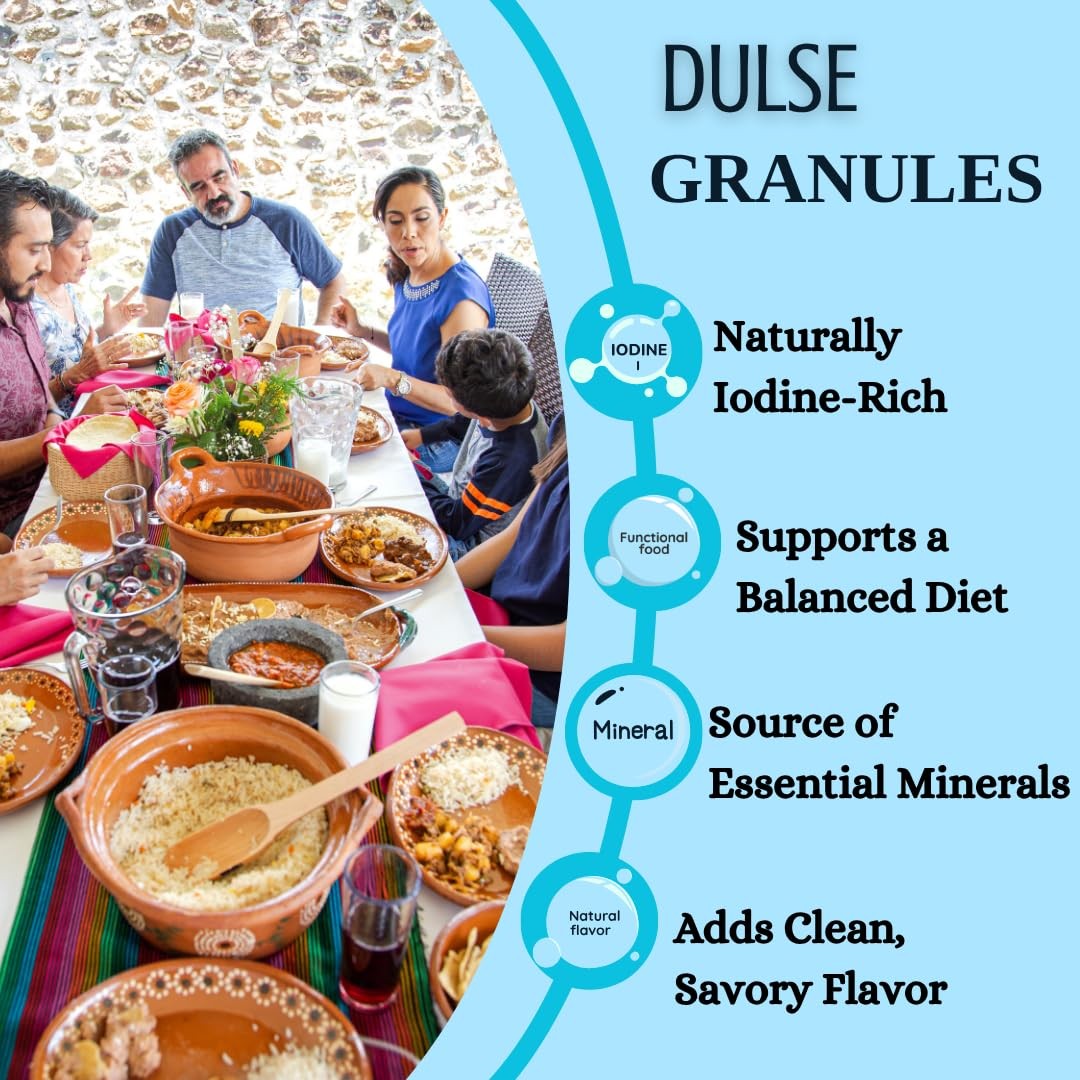 Organic Atlantic Dulse Flakes Granules 227Grams or 1/2 Lbs, Hand-Harvested, S…