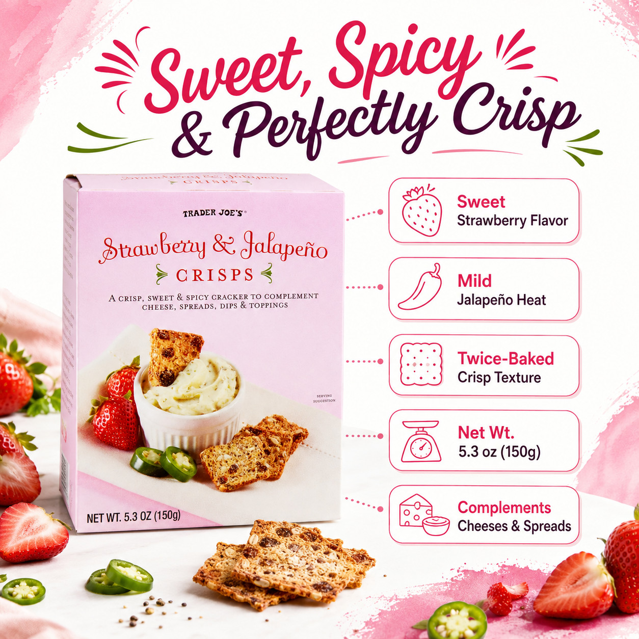 Trader Joe’s Strawberry & Jalapeno Crisps 5.3 oz
