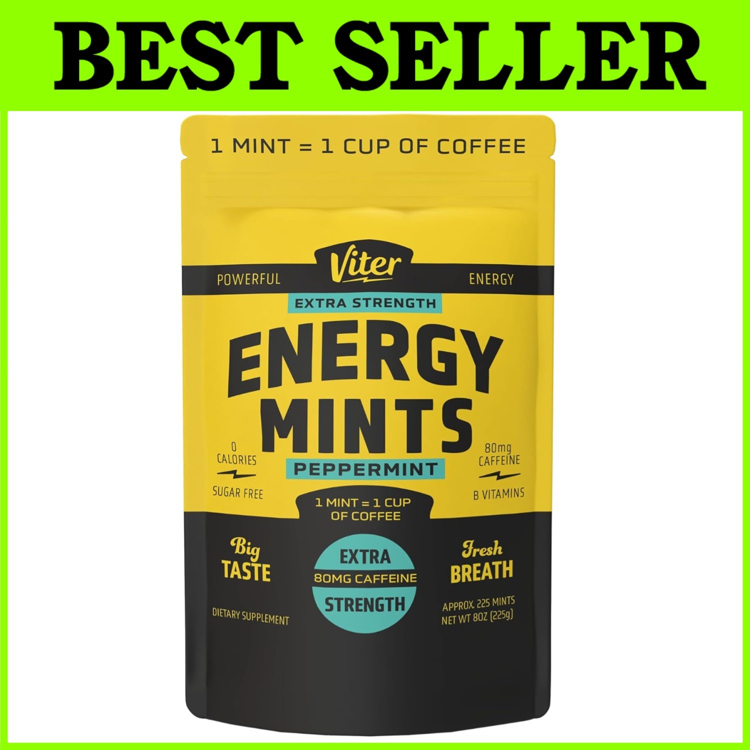 Extra Strength Energy Mints, Peppermint Flavor