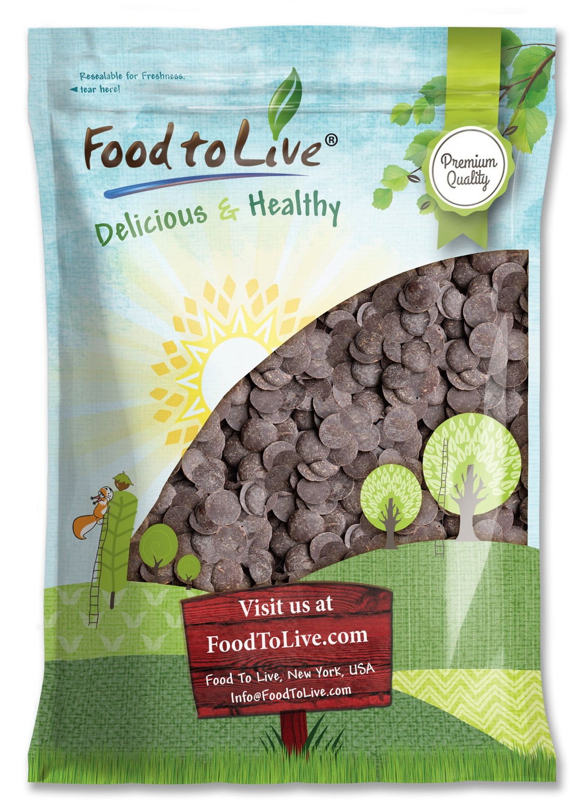 Cacao Paste Wafers – Pure, Unsweetened, Vegan, Bulk– by Food to Live