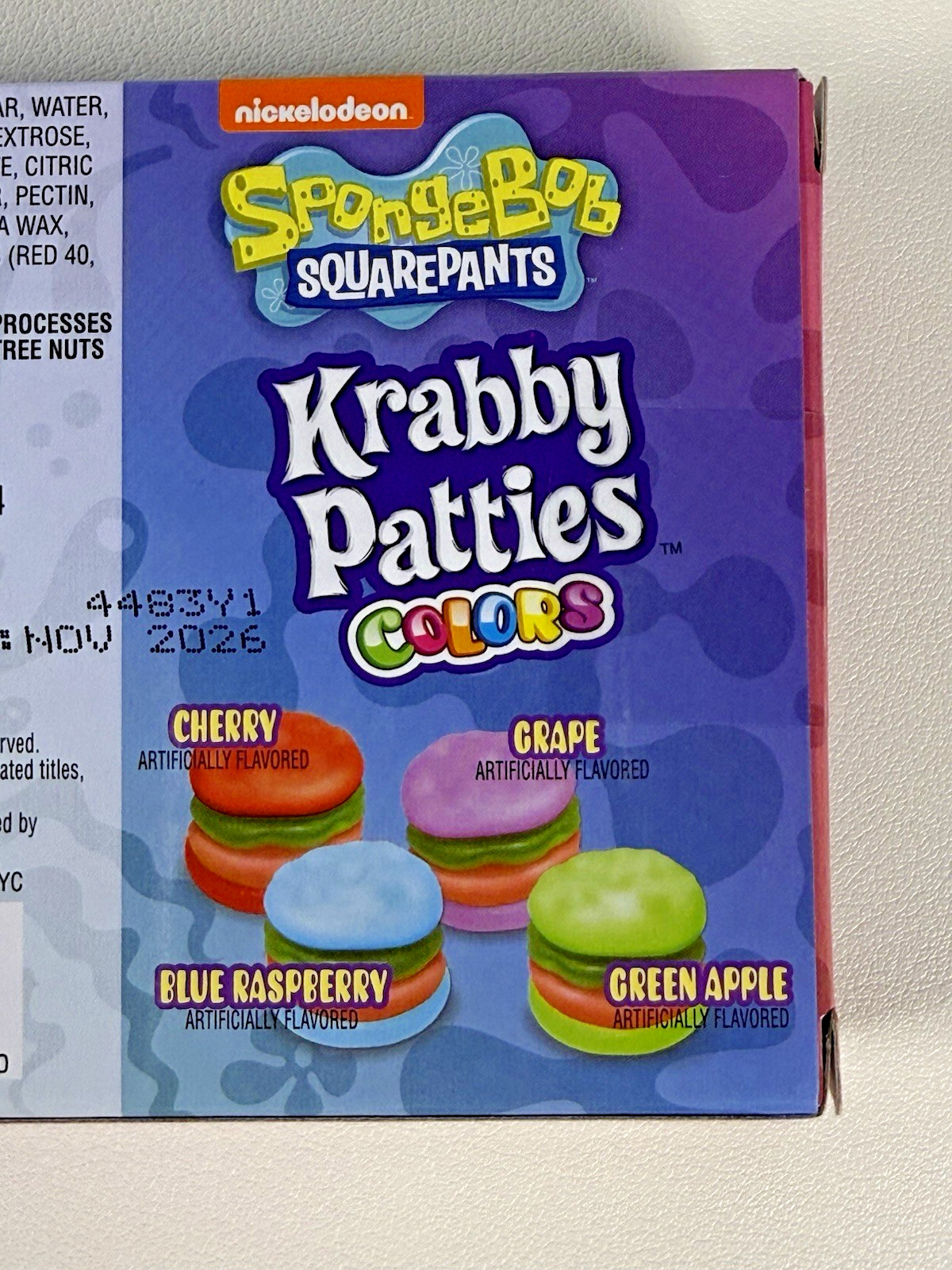 🍭 Nickelodeon Spongebob Squarepants Gummy Krabby Patties COLORS Candy 2.5Oz Box