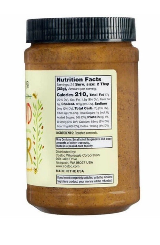New Kirkland Signaturee Creamy Natural Almond Butter – 2 Jars, 27 oz Each