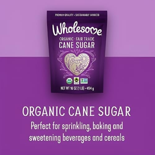 Organic Fairtrade Cane Sugar 16 Ounce Non GMO Kosher for Baking and Sweetening