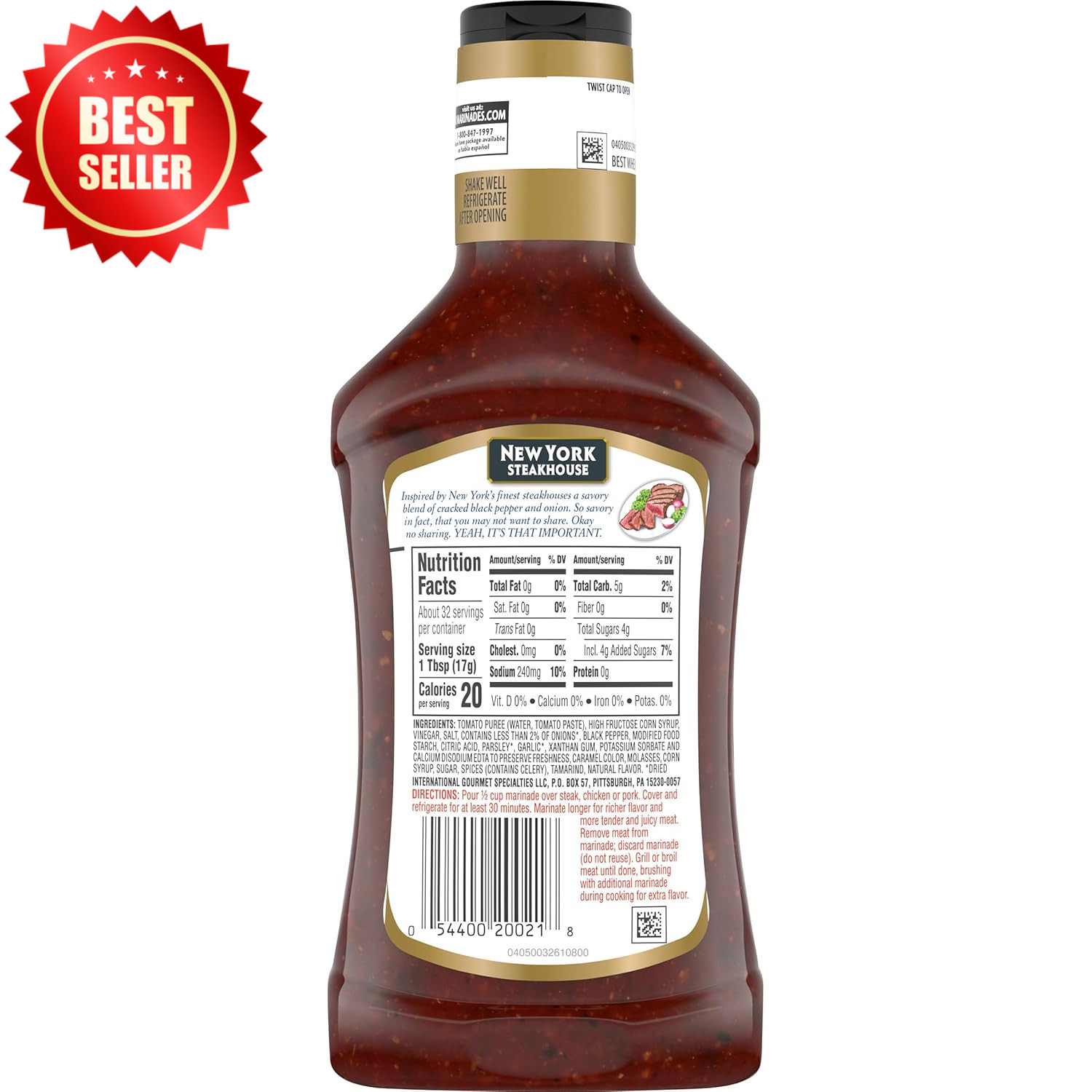 6 Pack Steakhouse New York Marinade 16 Oz Bottles Bulk Beef Grilling US