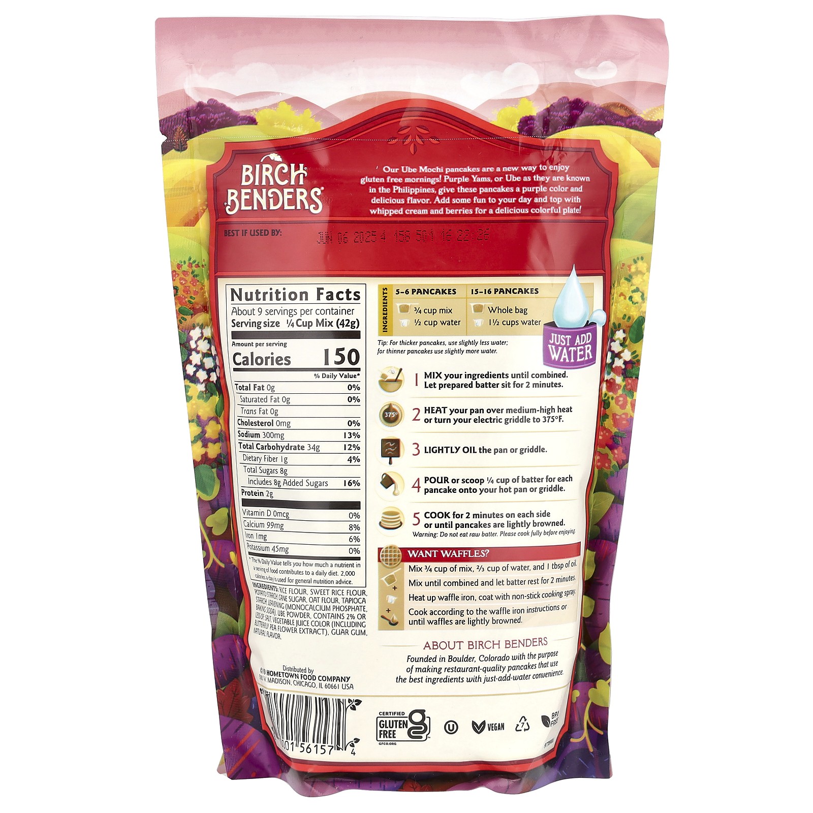Complete Pancake & Waffle Mix, Ube Mochi, 14 oz (397 g)