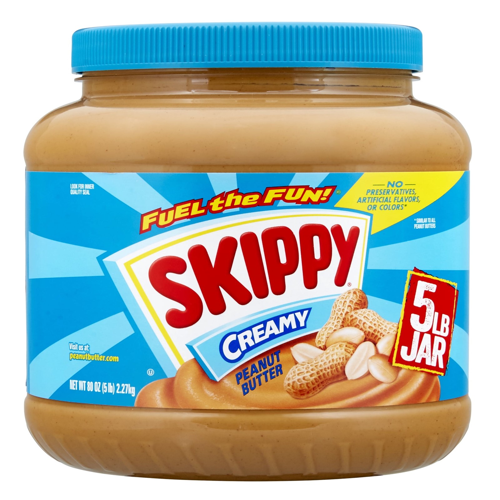 SKIPPY Creamy Peanut Butter 5 Pound Jar Smooth Spread Bulk Family Size