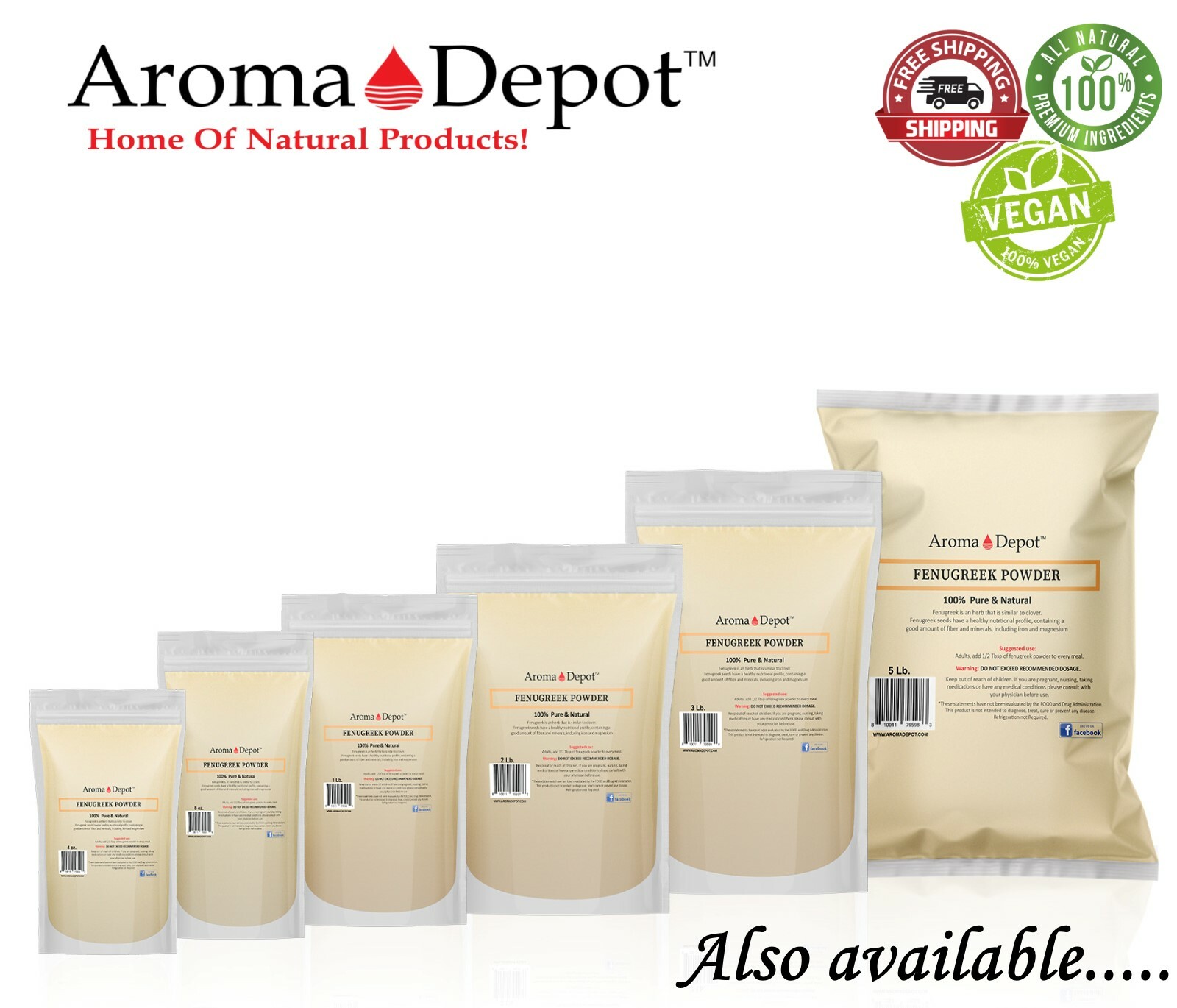 2.5lb Fenugreek Seed Powder Trigonella foenum-graecum Methi Polvo fenogreco JAR