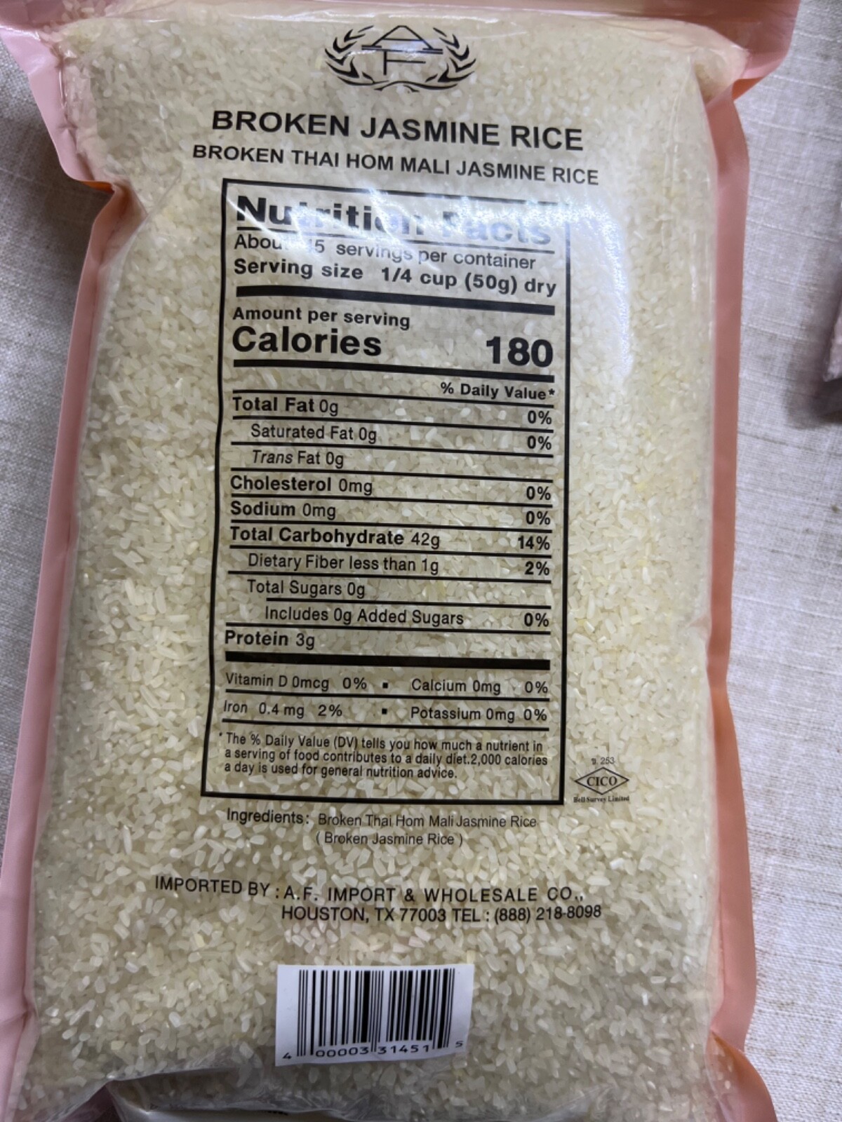 Scented Sweet Glutinous Rice- Broken Rice- Riceberry-5lb per bag-Gao Tam- Nep