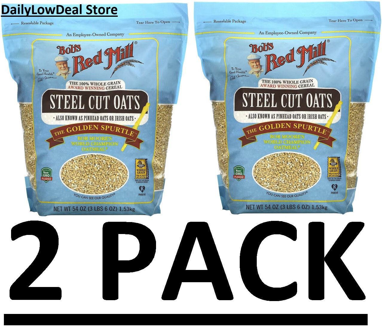 2 PACK – Bob’s Red Mill Steel Cut Oats 54 oz – Total 108 oz EXP: 08/2025